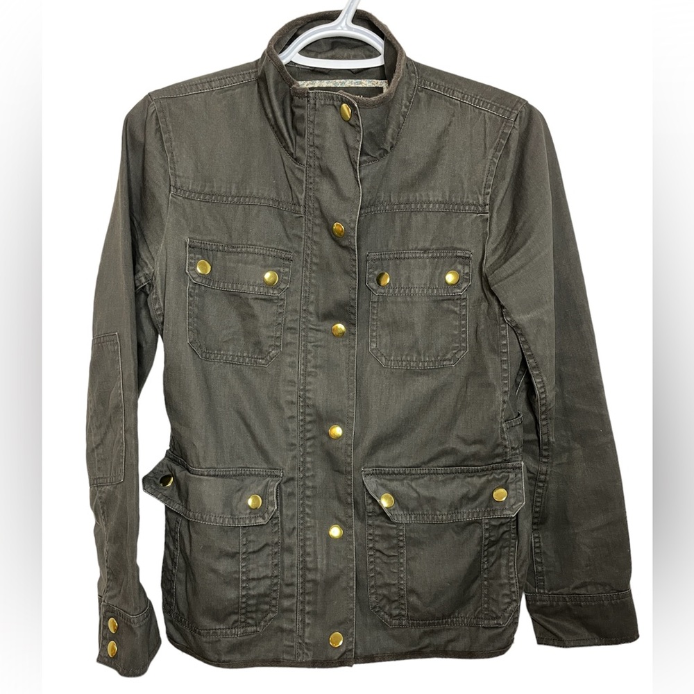 JCrew Relaxed boyfriend field jacket. Size small petite. Army green. EUC
